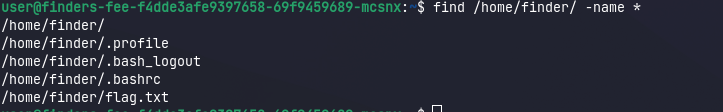 Using find to list the contents of finder's home directory