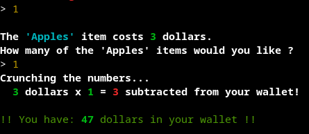 Buying one apple for three dollars